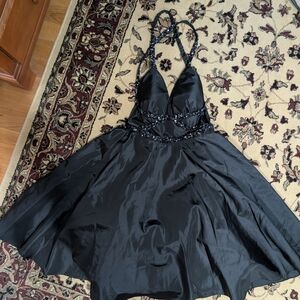 Elegant Black Halter Dress